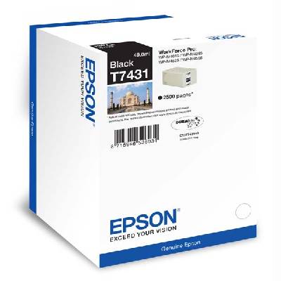 Inkoustová cartridge Epson C13T74314010, WorkForce Pro WP-M4525DNF,4015DN, black, originál
