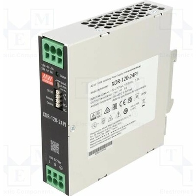 MEAN WELL XDR-120-24PI Napájecí zdroj: spínaný; na lištu DIN; 120W; 24VDC; 0÷5A; OUT: 1