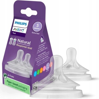 Philips Avent savička Natural Response 5 rychlý průtok 2 ks transparentní – Sleviste.cz