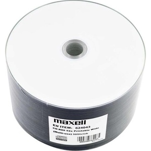 Maxell CD-R80 MAXELL 25 pk PRINTABLE 52 speed cake box (ML-DC-CDR80-25PR) - zettabytex