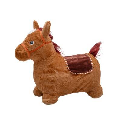 Baby Mix Plyšový skákací koník so zvukom hnedý