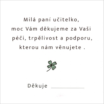 Učitelko, moc děkujeme