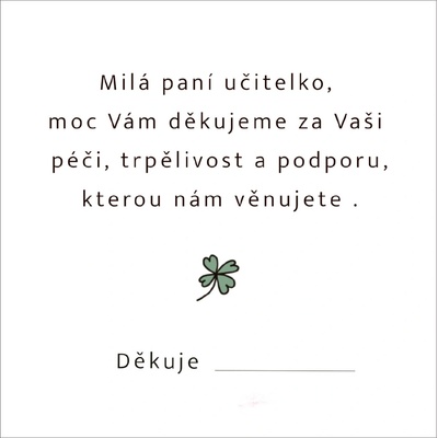 Učitelko, moc děkujeme