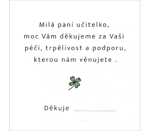 Učitelko, moc děkujeme