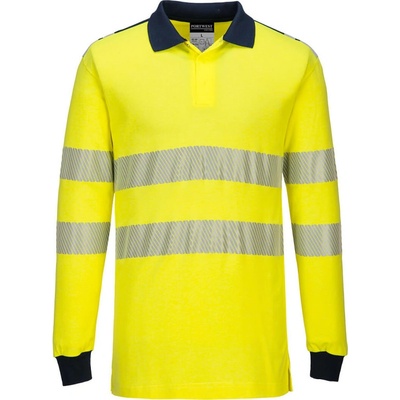 Portwest polokošile Hi-Vis FR702 dlouhý rukáv reflexní žltá/navy L