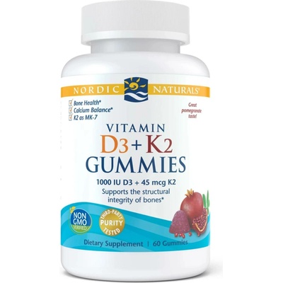 Nordic Naturals Vitamín D3+K2 60 gumových bonbónů