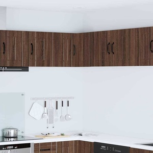 vidaXL Стенно ъглово шкафче LUCCA Кафяв дъб 57 x 57 x 40 см (884962)
