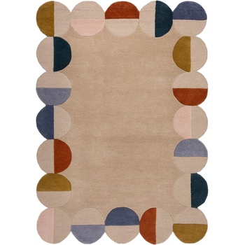 Flair Rugs Бежов ръчно изработен вълнен килим 160x230 cm Mia Scallop Frame - Flair Rugs (503119380179)