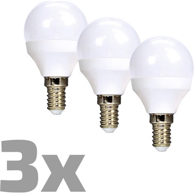 ECOLUX LED žiarovka Ecolux 3-pack, miniglobe, 6W, E14, 3000K, 450lm, biele prevedenie, 3ks WZ433-3