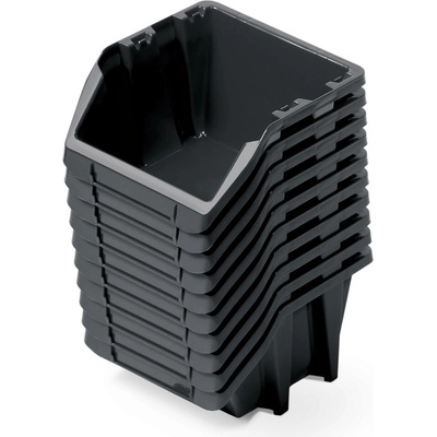 PROSPERPLAST Set plastových úložných boxů 10ks BINEER SHORT SET 288 x 158 x 187 cmčerný