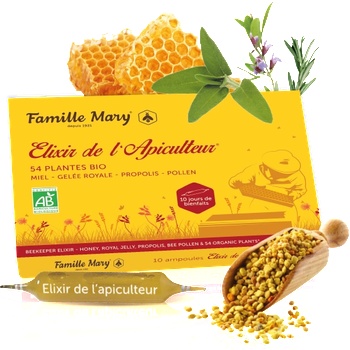 Famille Mary Пчелен еликсир (с мед, пчелно млечице, пчелен прашец, прополис и 54 Органик растения) 10 ампули за пиене | Famille Mary (083025 FM)