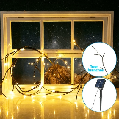 Aigostar - LED соларен гирлянд 72xLED/4м IP65 300mAh топла бяла светлина (AI1619)