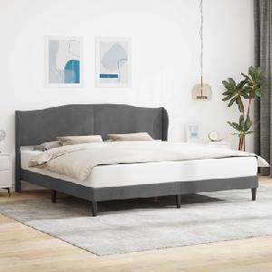 vidaXL Рамка за легло с таблото Тъмносиво 180 x 200 cm Кадифе (3414693)