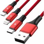 Unitek micro USB/Lightning/USB-C 1.2m red