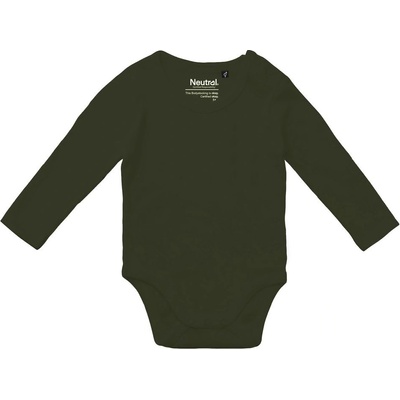 Neutral Detské body s dlhými rukávmi z organickej Fairtrade bavlny Military
