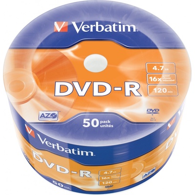 Verbatim DVD-R 4,7GB 16x WRAP Bulk, 50ks (43788) – Zboží Mobilmania