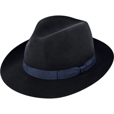 Fiebig Headwear since 1903 Modrý klobouk fedora plstěný modrý s modrou stuhou – Zboží Dáma