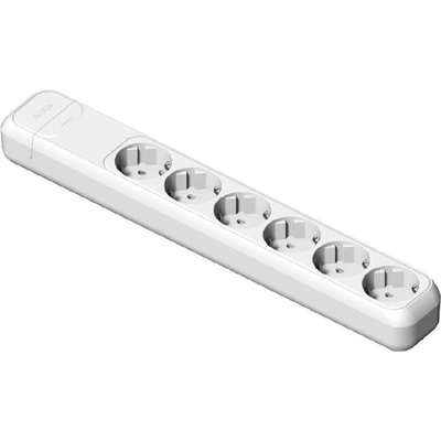 Famatel 2507 /продължителна/ бяла 16a-250v шестстранна заземена разпределителна кутия (2507)