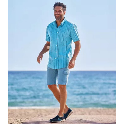 Atlas For Men Strečové rifľové kraťasy Modrá