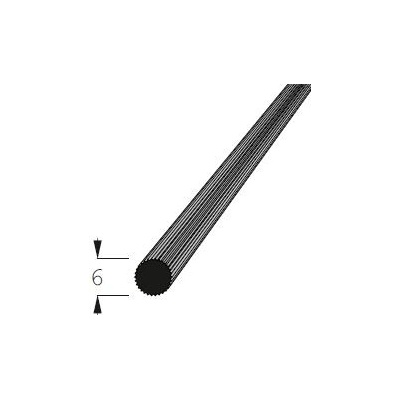 Lišta kruhová vroubkovaná buk, prům.6mm, délka 70cm