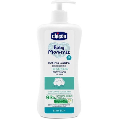 CHICCO Šampón na telo s dávkovačom Baby Moments Tenderness 93% prírodných zložiek 500 ml