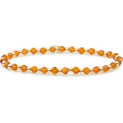 Sparkling Korálkový náramok s citrínom SBG-GEM38-3MM-MIX oranžová, zlatá
