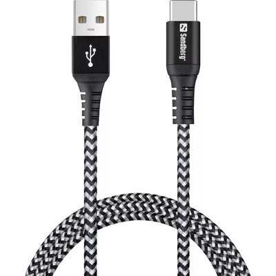 Sandberg Кабел Sandberg - Survivor, USB-C/USB-A, 1 m, черен/бял (441-36)