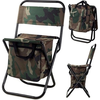 Verk 01234 Kempingová skladacia stolička s taškou 2 v 1 maskáč