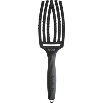 Olivia Garden Fingerbrush Care Ionic Double Bristles Medium Black