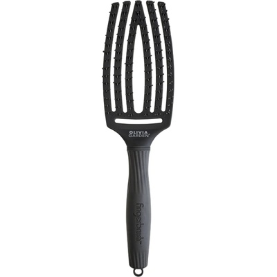 Olivia Garden Fingerbrush Care Ionic Double Bristles Medium Black