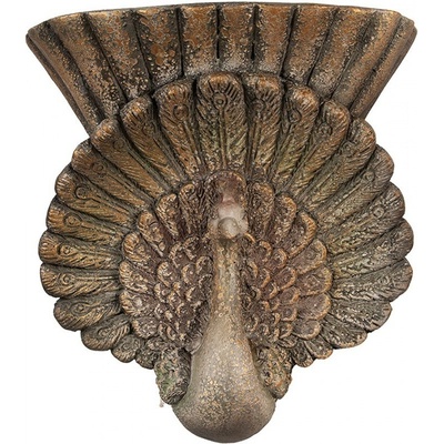 Clayre & Eef Planter 36x12x39 Cm Brown Ceramic Material Peacock - 36x12x39 cm
