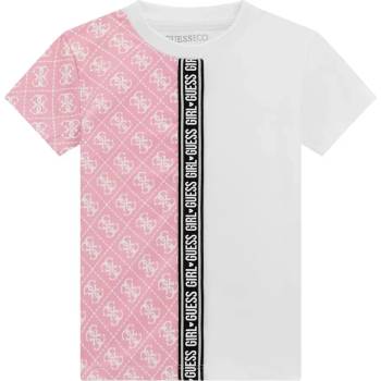 Image 1 of GUESS Цветна тениска за момиче с къс ръкав в бяло и розово Guess