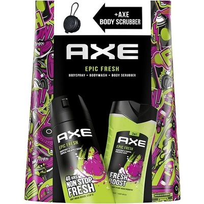 Axe Epic Fresh 3in1 sprchový gél 250 ml + dezodorant 150 ml + umývacia hubka