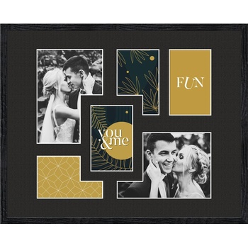 STYLER Рамка за 6 снимки Kyoto с черно паспарту 40 x 50 см черна (RA-15126)