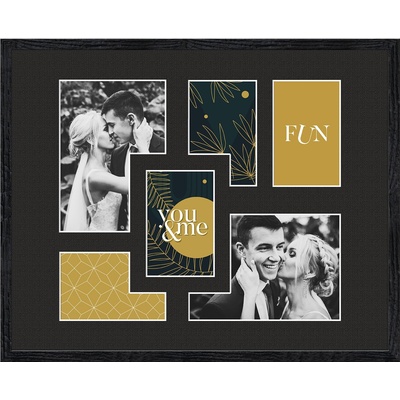 STYLER Рамка за 6 снимки Kyoto с черно паспарту 40 x 50 см черна (RA-15126)