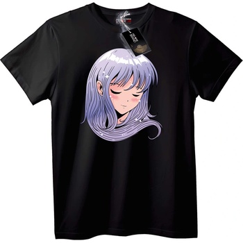 NOONEBRAND Тениска Anime Момиче с искрящи коси - 7XL, White