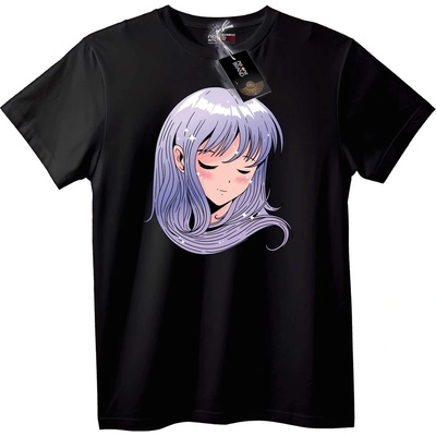 NOONEBRAND Тениска Anime Момиче с искрящи коси - 7XL, White