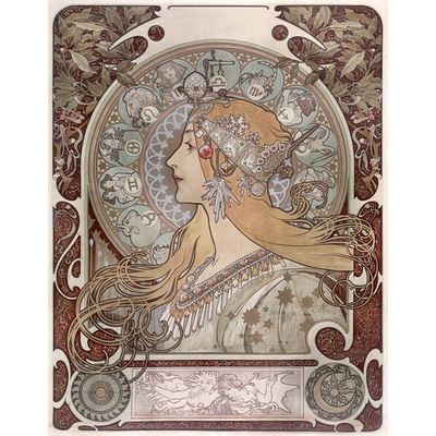 Plagát, Obraz - Zodiac, Mucha, Alphonse Marie, 30 × 40 cm
