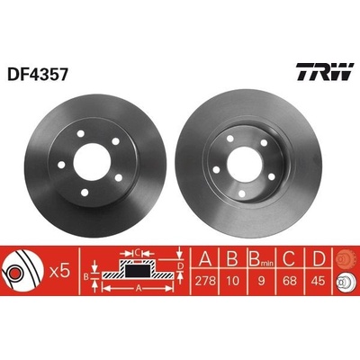Brzdový kotúč TRW DF4357