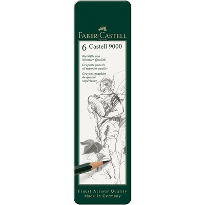 Faber-Castell Молив Castell 9000, чернографитен, 6 броя в ме (1015100041)