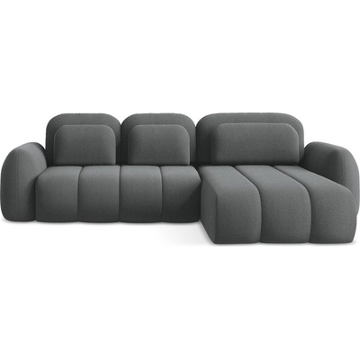 makamii Тъмносив разтегателен ъглов диван с място за съхранение от букле (десен ъгъл) Pele - Makamii (PELE_RCF_40_P1_C8)