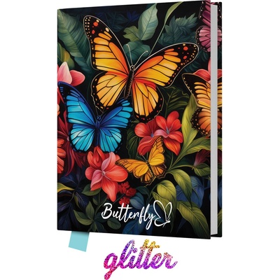 JUNIOR Pamätník čistý Butterfly 14x18 cm, 80 listov