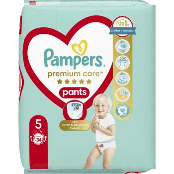 Pampers Бебешки пелени гащи Pampers - Premium Care 5, 34 броя (10637)