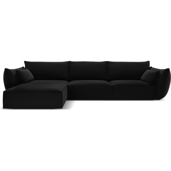 Mazzini Sofa Черен кадифен ъглов диван (ляв ъгъл) Vanda - Mazzini Sofas (MAZ_LC_51_F1_VANDA6)