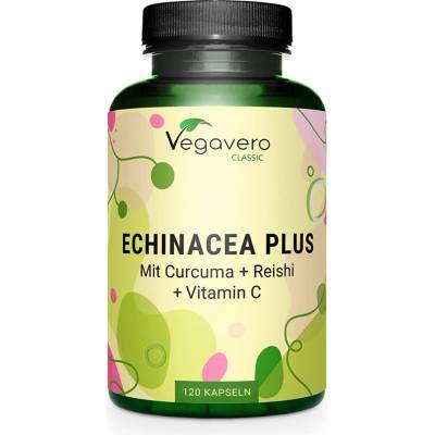 Vegavero Ехинацея + Куркума, Рейши и витамин С 120 капсули | Vegavero (VV-VITA-362)
