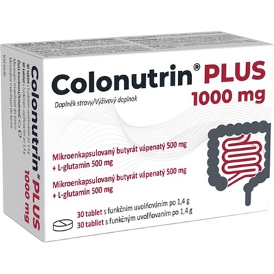 Colonutrin PLUS 1000 mg tablety mikroenkapsulovaný butyrát vápenatý + L-glutamín 30 ks