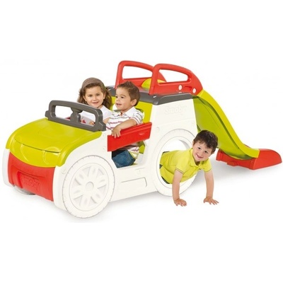 SMOBY 840200 elektronické Hracie centrum Adventure Car s pieskoviskom a 150 cm šmykľavkou