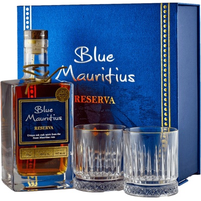 Mauritius Blue Reserva 40% 0,7 l (darčekové balenie 2 poháre)
