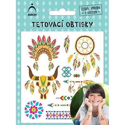 ARCH Dětské tetovací obtisky indiánci 02
