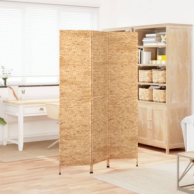 vidaXL Разделител за стая, 3 панела, 122x180 см, воден хиацинт (355191)